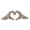 Kingston Living Metallic Finish Ceramic Hand Heart Tabletop Sculpture - 14" - Champagne Gold